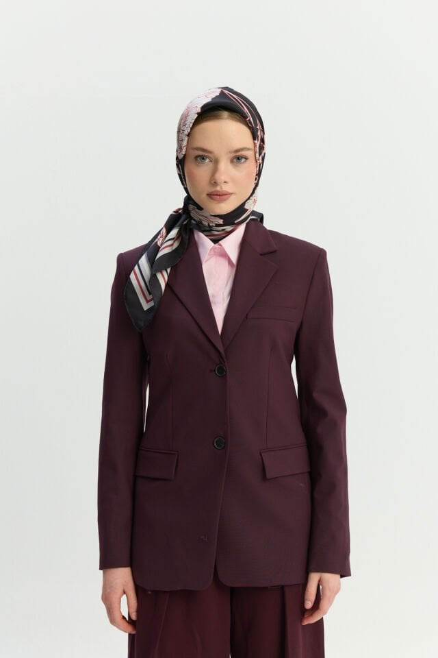 Peony Cherry İpek Eşarp